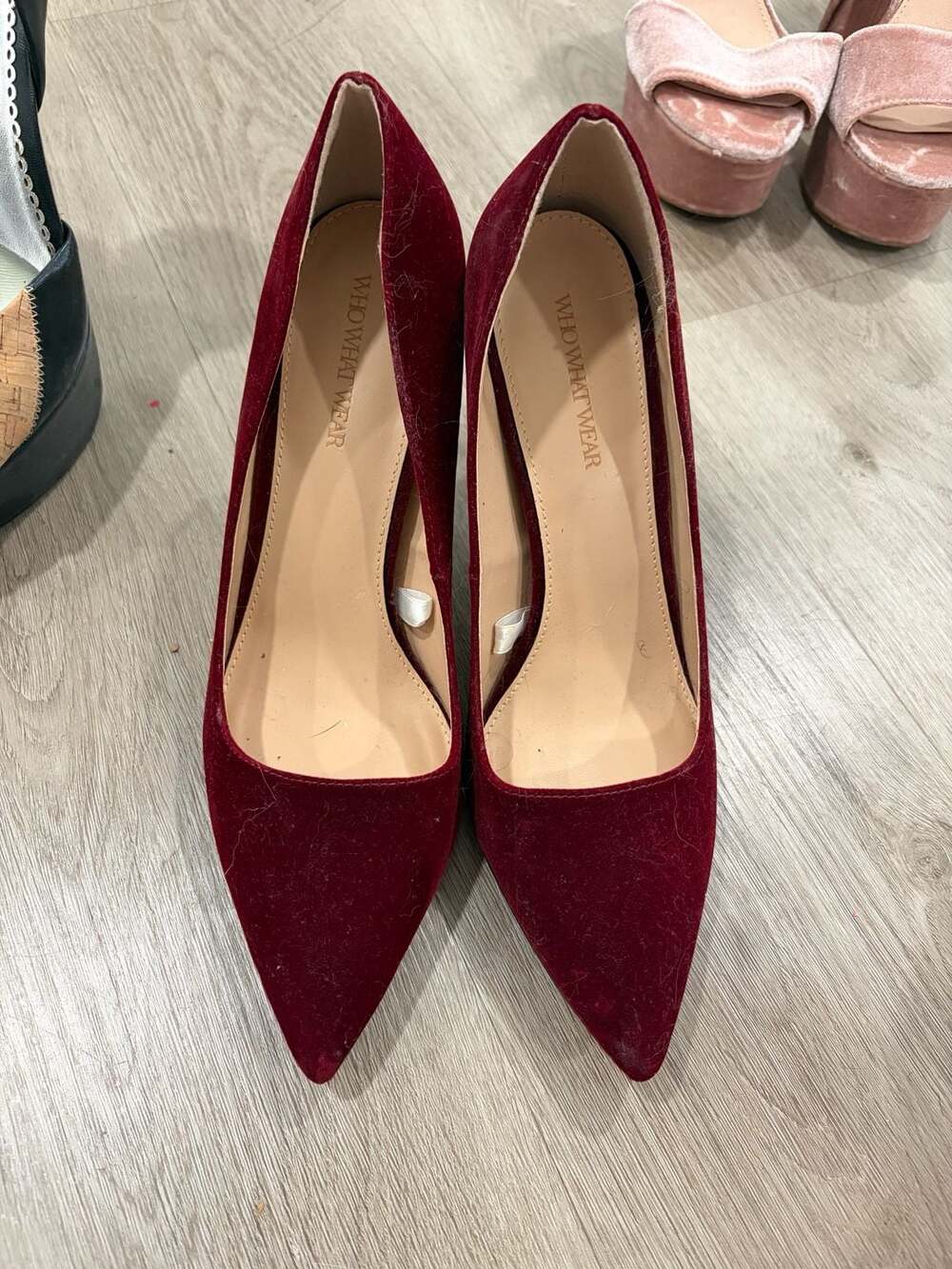 Who What Wear Heels Size 8 Red Velvet Pumps